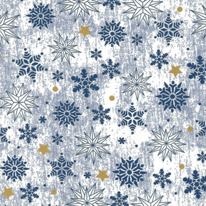 Blue-white-gold-snow-flake-christmas-print